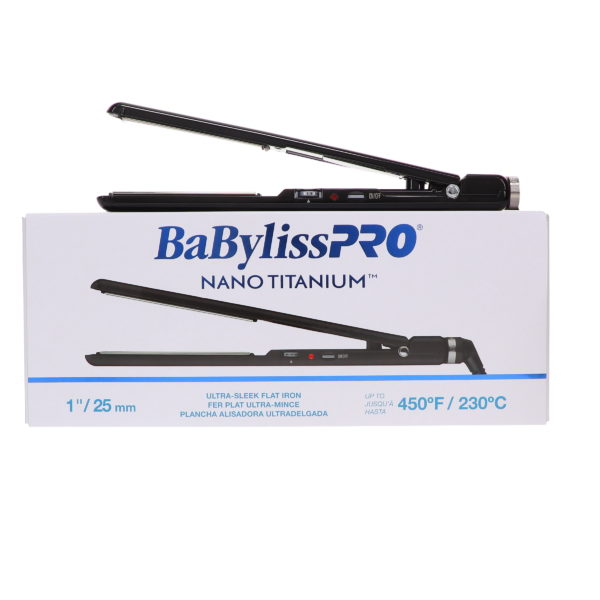 BaBylissPRO Nano Titanium Ultra Sleek Straightener 1" Black