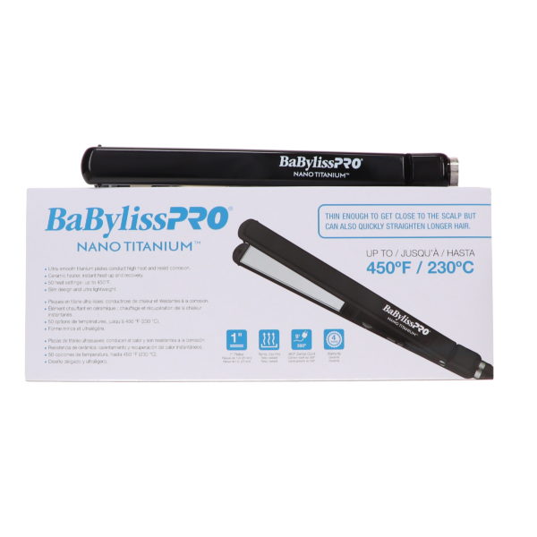 BaBylissPRO Nano Titanium Ultra Sleek Straightener 1" Black