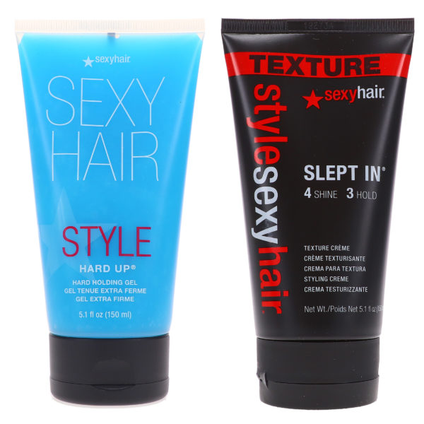 Sexy Hair Style Sexy Hair Hard Up Hard Holdng Gel 5.1 oz & Style Sexy Hair Slept In Texture Creme 5.1 oz Combo Pack