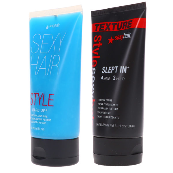 Sexy Hair Style Sexy Hair Hard Up Hard Holdng Gel 5.1 oz & Style Sexy Hair Slept In Texture Creme 5.1 oz Combo Pack