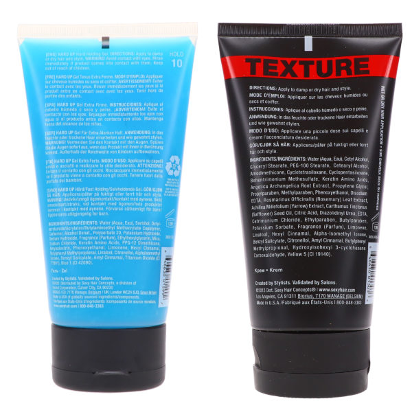 Sexy Hair Style Sexy Hair Hard Up Hard Holdng Gel 5.1 oz & Style Sexy Hair Slept In Texture Creme 5.1 oz Combo Pack