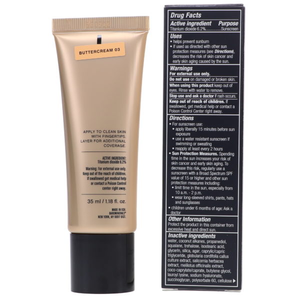 bareMinerals Complexion Rescue Tinted Hydrating Gel Cream Broad Spectrum SPF 30 Buttercream 03 1.18 oz