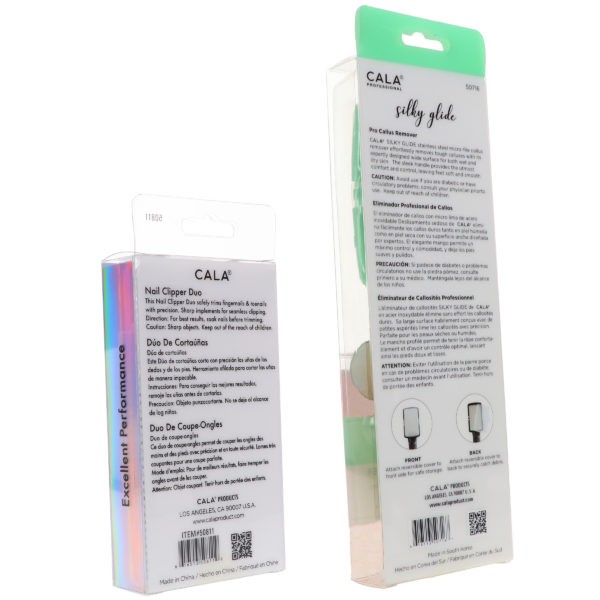 CALA Nail Clipper Duo Mint & Silky Glide Pro Callus Remover Mint Combo Pack