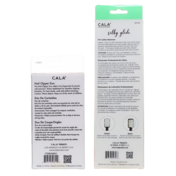 CALA Nail Clipper Duo Mint & Silky Glide Pro Callus Remover Mint Combo Pack