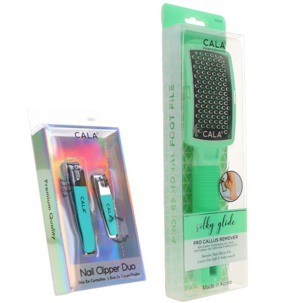 CALA Nail Clipper Duo Mint & Silky Glide Pro Callus Remover Mint Combo Pack