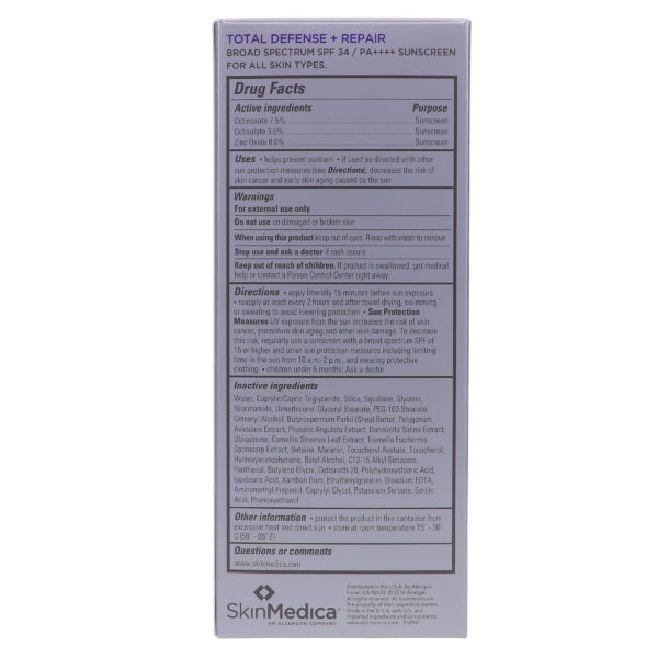 SkinMedica Total Defense Plus Repair Sunscreen SPF 34 2.3 oz