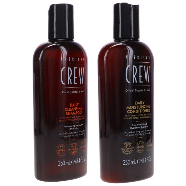 American Crew Daily Cleansing Shampoo 8.4 oz & Daily Moisturizing Conditioner 8.4 oz Combo Pack