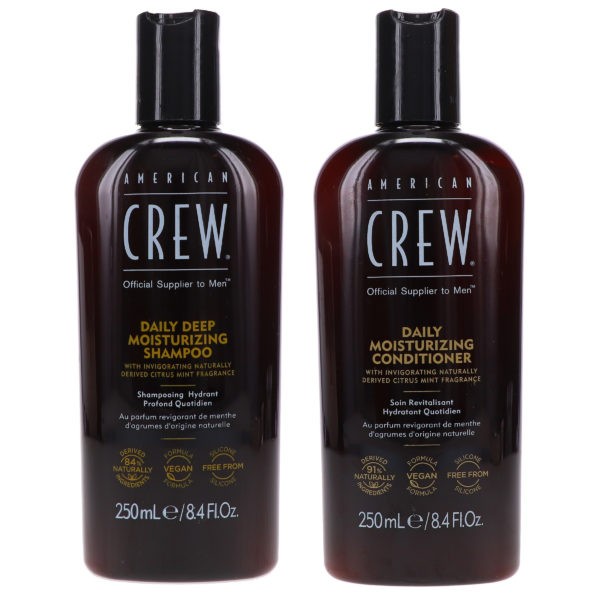 American Crew Daily Deep Moisturizing Shampoo 8.4 oz & Daily Moisturizing Conditioner 8.4 oz Combo Pack