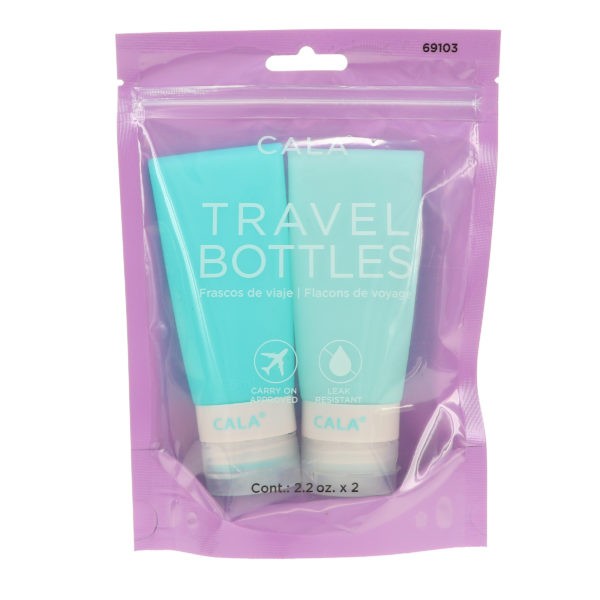 CALA Tweezer Duo Mint & Silicone Travel Bottles Mint Combo Pack