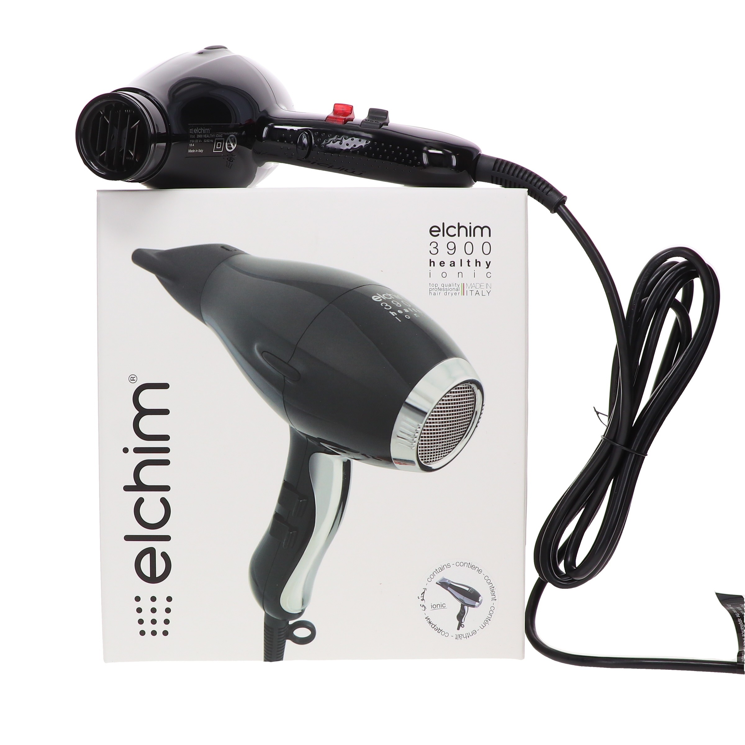 Elchim 3900 Healthy Ionic Hair Dryer Black & Silver