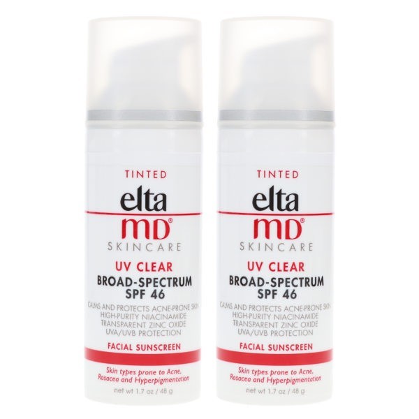 Elta MD UV Clear Tinted SPF 46 Broad Spectrum Facial Sunscreen 1.7 oz 2 Pack