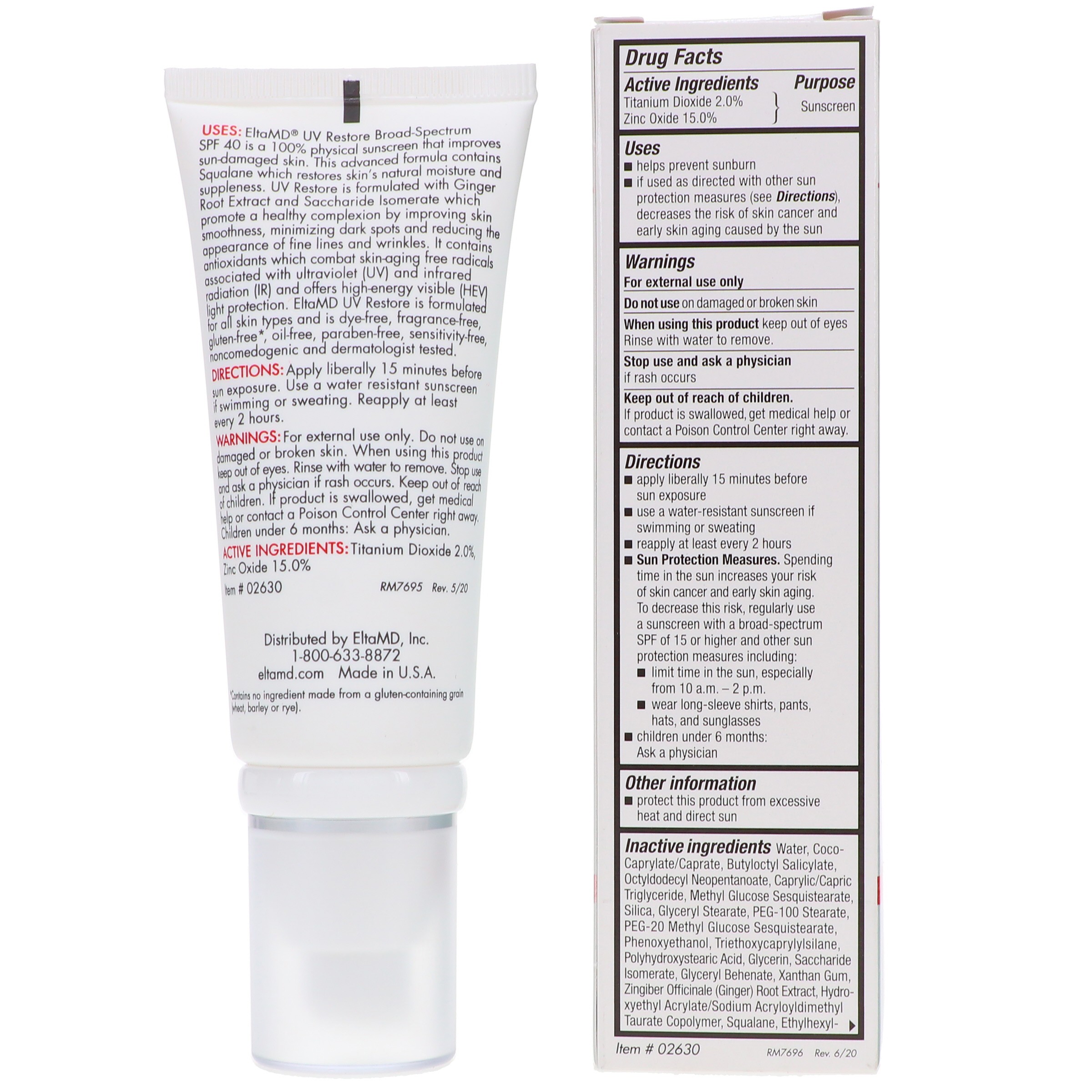 Elta MD UV Restore Broad Spectrum SPF 40 2 oz