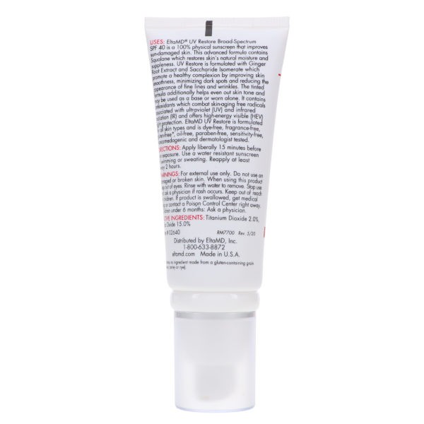 Elta MD UV Restore Tinted Broad Spectrum SPF 40 2 oz