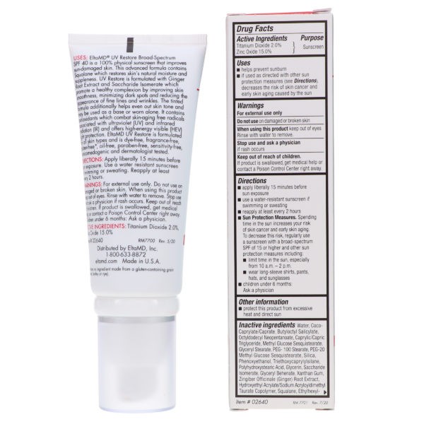 Elta MD UV Restore Tinted Broad Spectrum SPF 40 2 oz