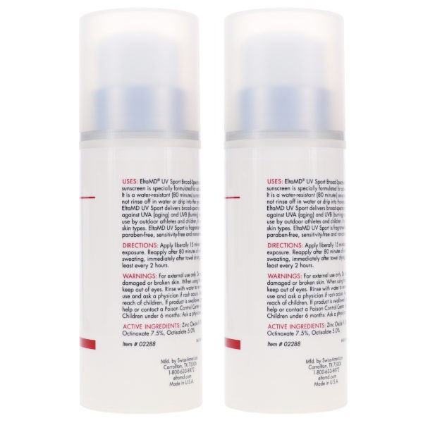 Elta MD UV Sport SPF 50 Water Resistant Sunscreen 7 oz 2 Pack