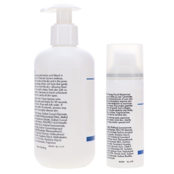 Elta MD Foaming Enzyme Facial Cleanser 7 oz and PM Therapy Facial Moisturizer 1.7 oz Combo Pack