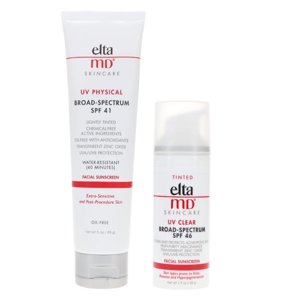 Elta MD UV Clear SPF 46 Tinted Broad Spectrum Facial Sunscreen 1.7 oz & SPF 41 Lightly Tinted Facial Sunscreen 3 oz Combo Pack