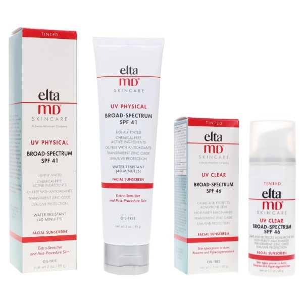 Elta MD UV Clear SPF 46 Tinted Broad Spectrum Facial Sunscreen 1.7 oz & SPF 41 Lightly Tinted Facial Sunscreen 3 oz Combo Pack