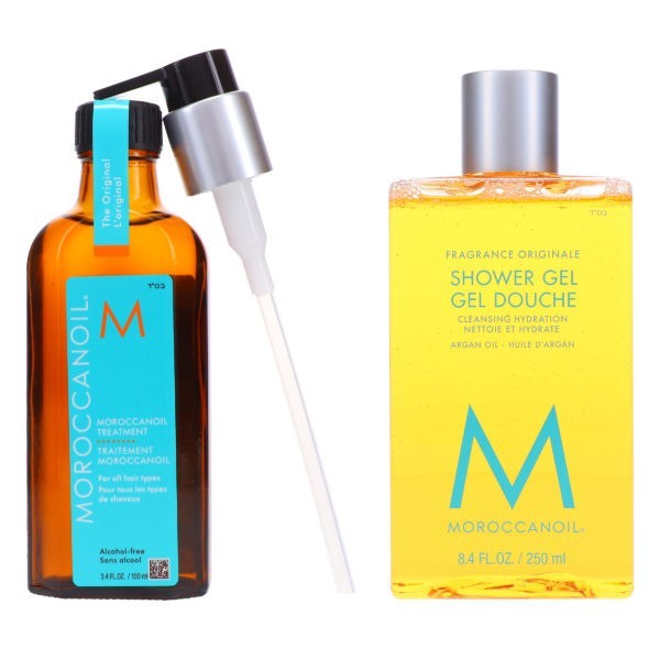 Moroccanoil Treatment Oil 3.4 oz & Shower Gel 8.5 oz Combo Pack