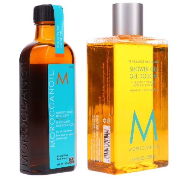 Moroccanoil Treatment Oil 3.4 oz & Shower Gel 8.5 oz Combo Pack