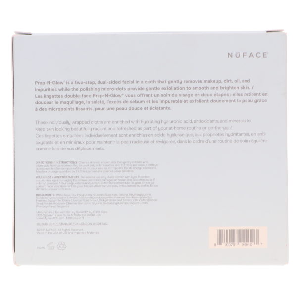 NuFACE Prep-N-Glow Cleaning Cloths 20 Pack