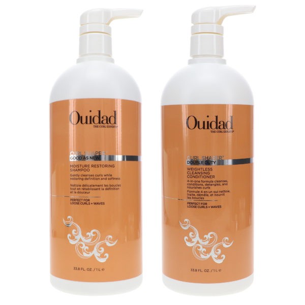 Ouidad Curl Shaper Good As New Moisture Restoring Shampoo 33.8 oz & Curl Shaper Double Duty Weightless Cleansing Conditioner 33.8 oz Combo Pack