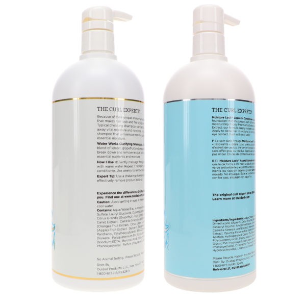 Ouidad Water Works Clarifying Shampoo 33.8 oz & Moisture Lock Leave-In Conditioner 33.8 oz Combo Pack