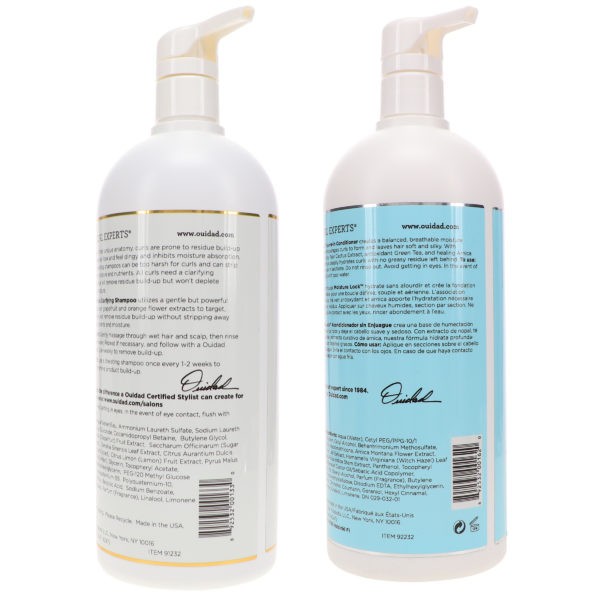 Ouidad Water Works Clarifying Shampoo 33.8 oz & Moisture Lock Leave-In Conditioner 33.8 oz Combo Pack