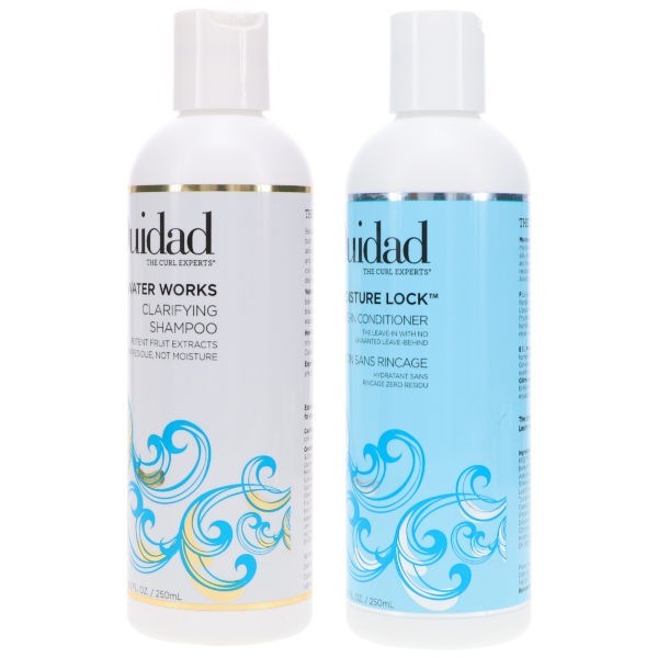 Ouidad Water Works Clarifying Shampoo 8.5 oz & Moisture Lock Leave-In Conditioner 8.5 oz Combo Pack