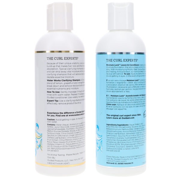 Ouidad Water Works Clarifying Shampoo 8.5 oz & Moisture Lock Leave-In Conditioner 8.5 oz Combo Pack