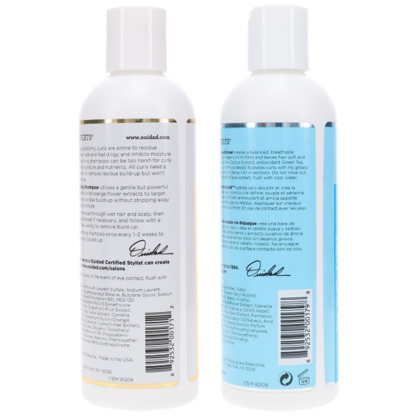Ouidad Water Works Clarifying Shampoo 8.5 oz & Moisture Lock Leave-In Conditioner 8.5 oz Combo Pack