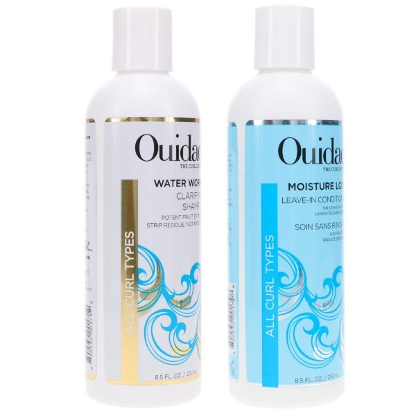 Ouidad Water Works Clarifying Shampoo 8.5 oz & Moisture Lock Leave-In Conditioner 8.5 oz Combo Pack