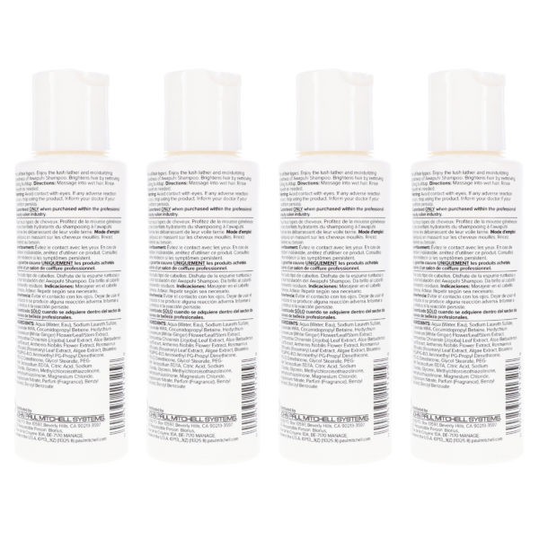 Paul Mitchell Awapuhi Shampoo 3.4 oz 4 Pack
