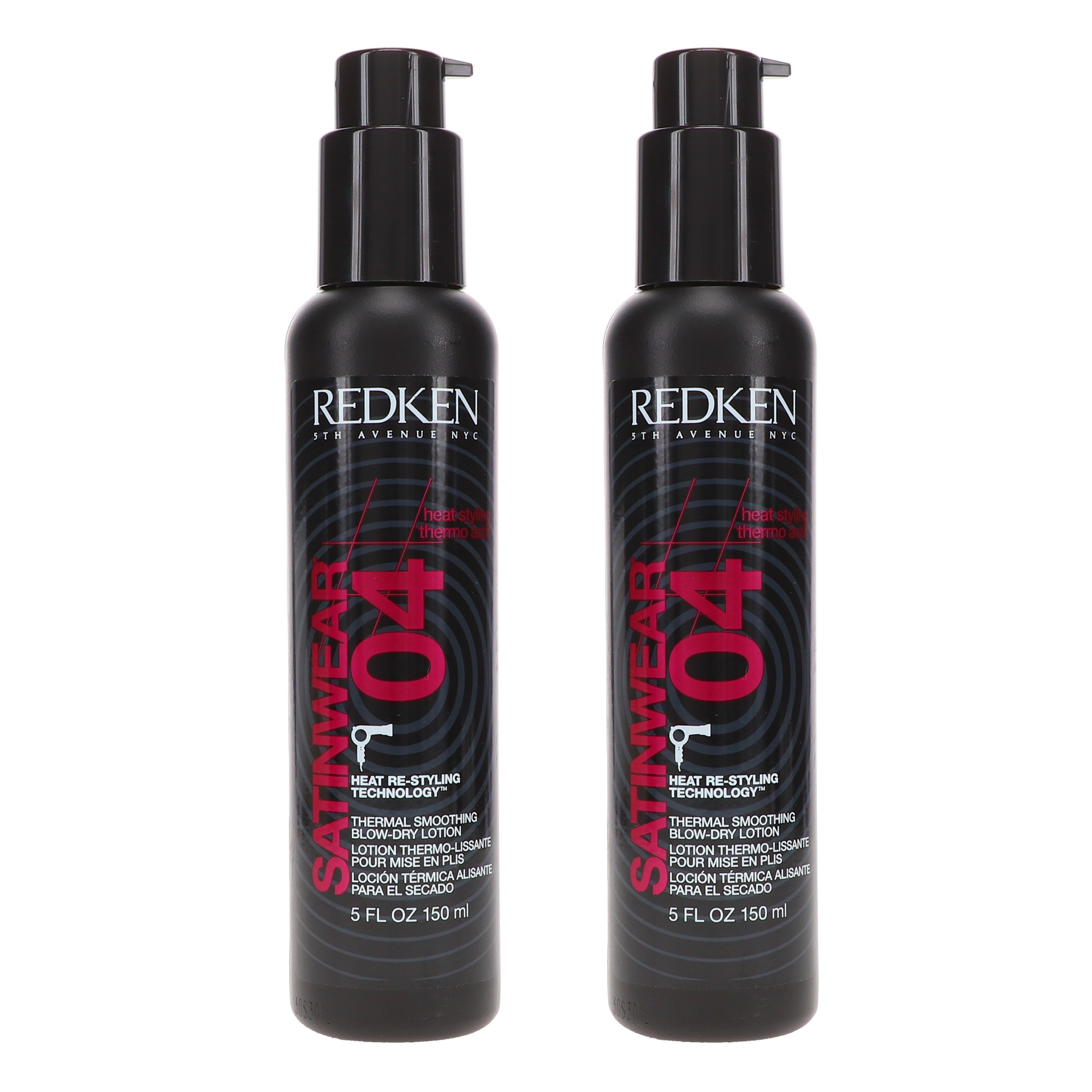 Redken Satinwear 04 Thermal Smoothing Blow-Dry Lotion 5 oz 2 Pack