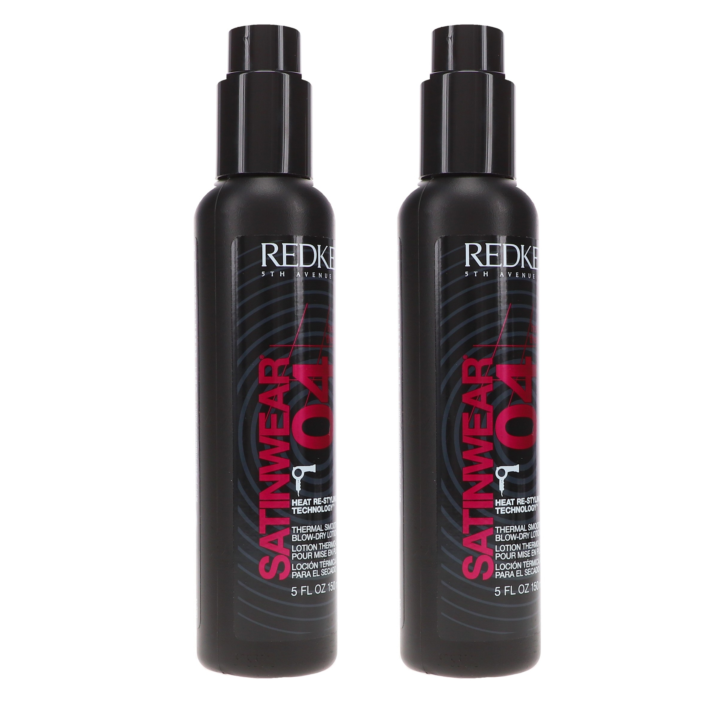 Redken Satinwear 04 Thermal Smoothing Blow-Dry Lotion 5 oz 2 Pack