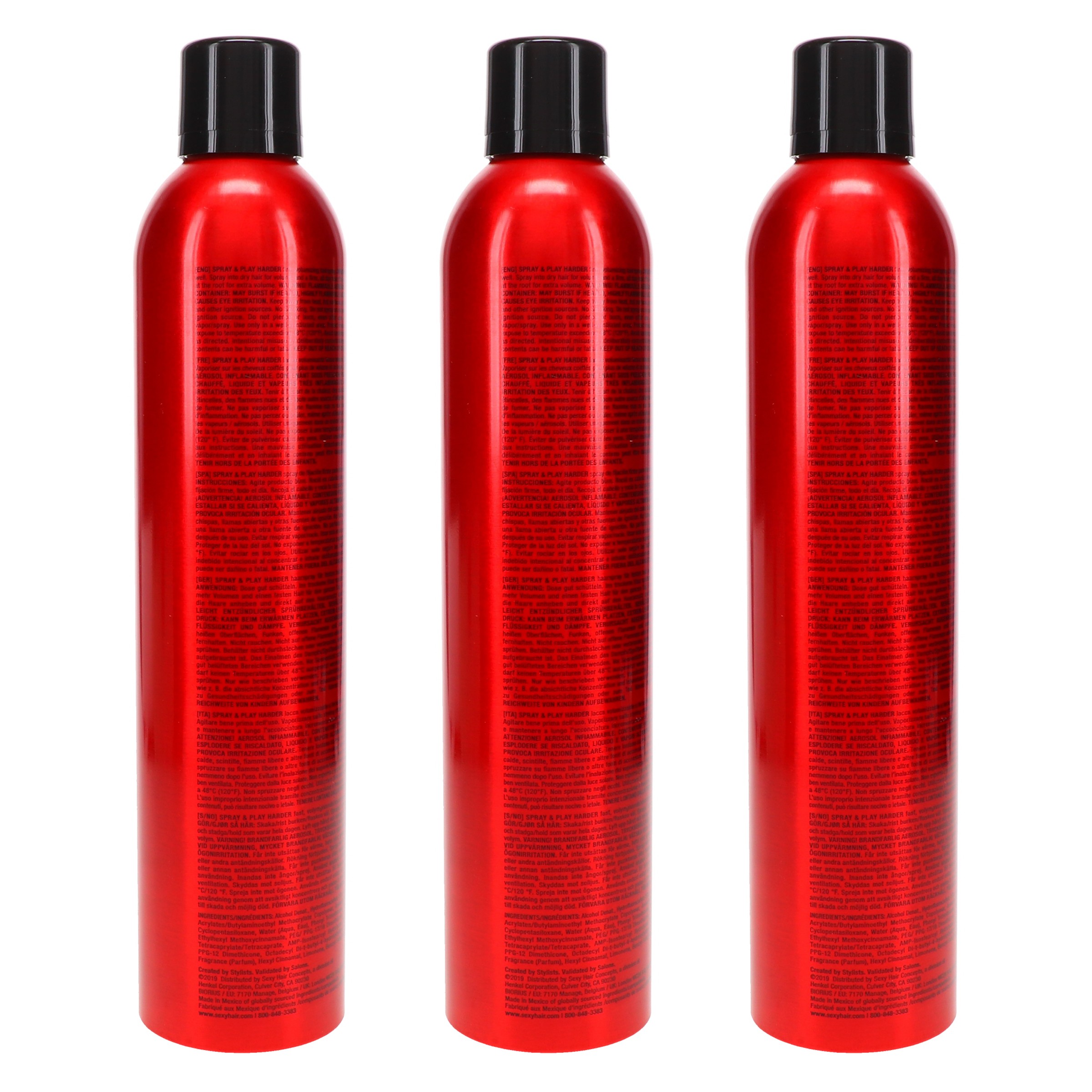 Sexy Hair Big Sexy Hair Spray and Play Harder Firm Volumizing Hairspray 10 oz 3 Pack