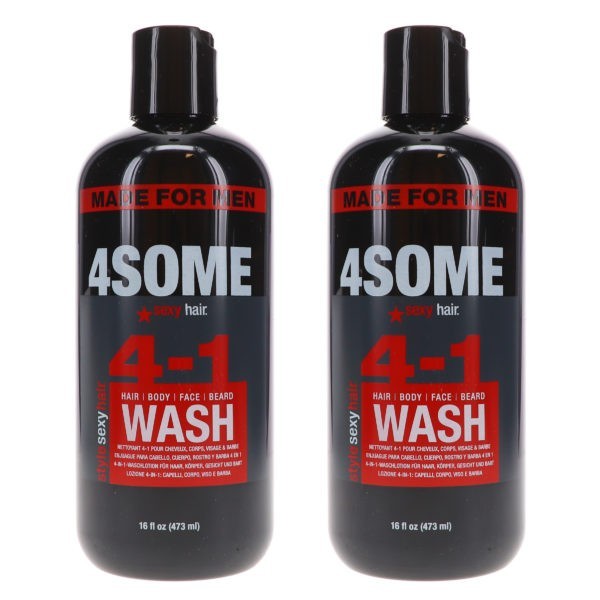 Sexy Hair Style Sexy Hair 4some 4-in-1 Hair, Body, Face & Beard Wash 16 oz 2 Pack