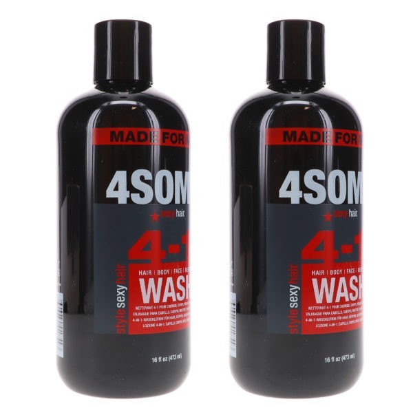 Sexy Hair Style Sexy Hair 4some 4-in-1 Hair, Body, Face & Beard Wash 16 oz 2 Pack