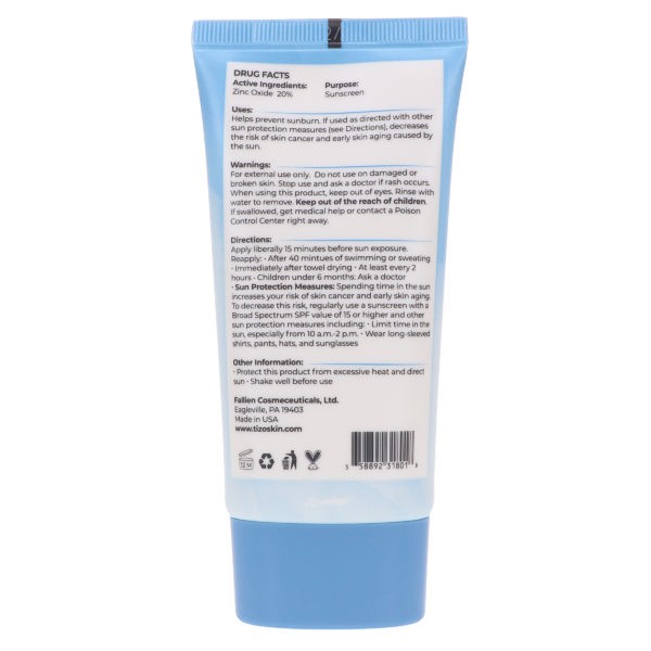 TIZO Zinc Body and Face Sunscreen SPF 40 Non-Tinted with Antioxidants C & E 3.5 oz