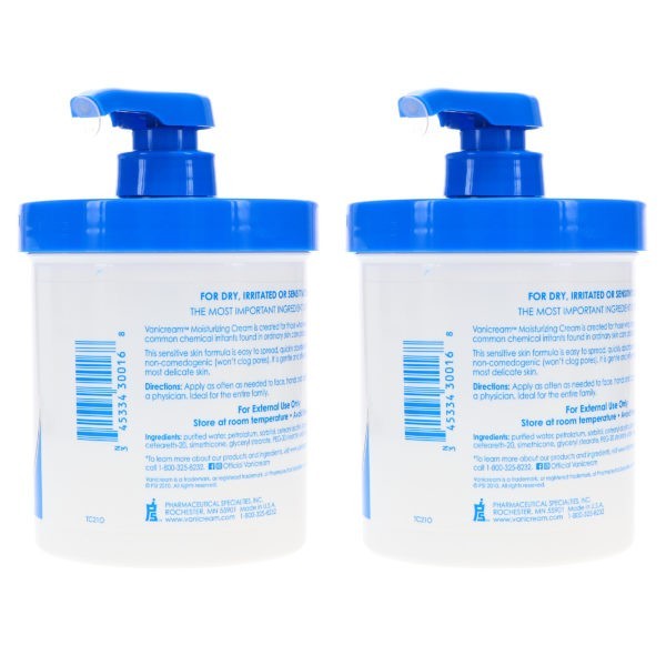 Vanicream Moisturizing Skin Cream with Pump Dispenser 16 oz 2 Pack