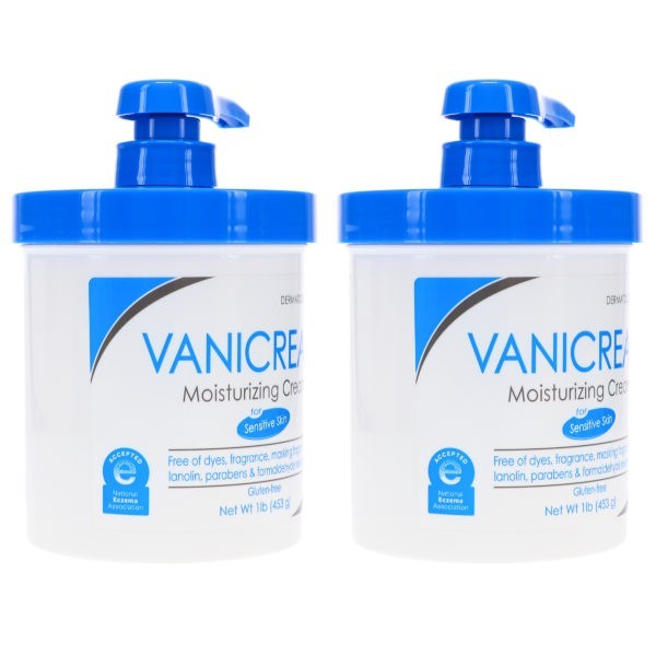 Vanicream Moisturizing Skin Cream with Pump Dispenser 16 oz 2 Pack