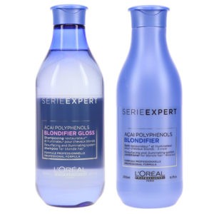 L'Oreal Professionnel Series Expert Blondifier Shampoo Gloss 10.1 oz & Serie Expert Blondifier Conditioner 8.45 oz Combo Pack