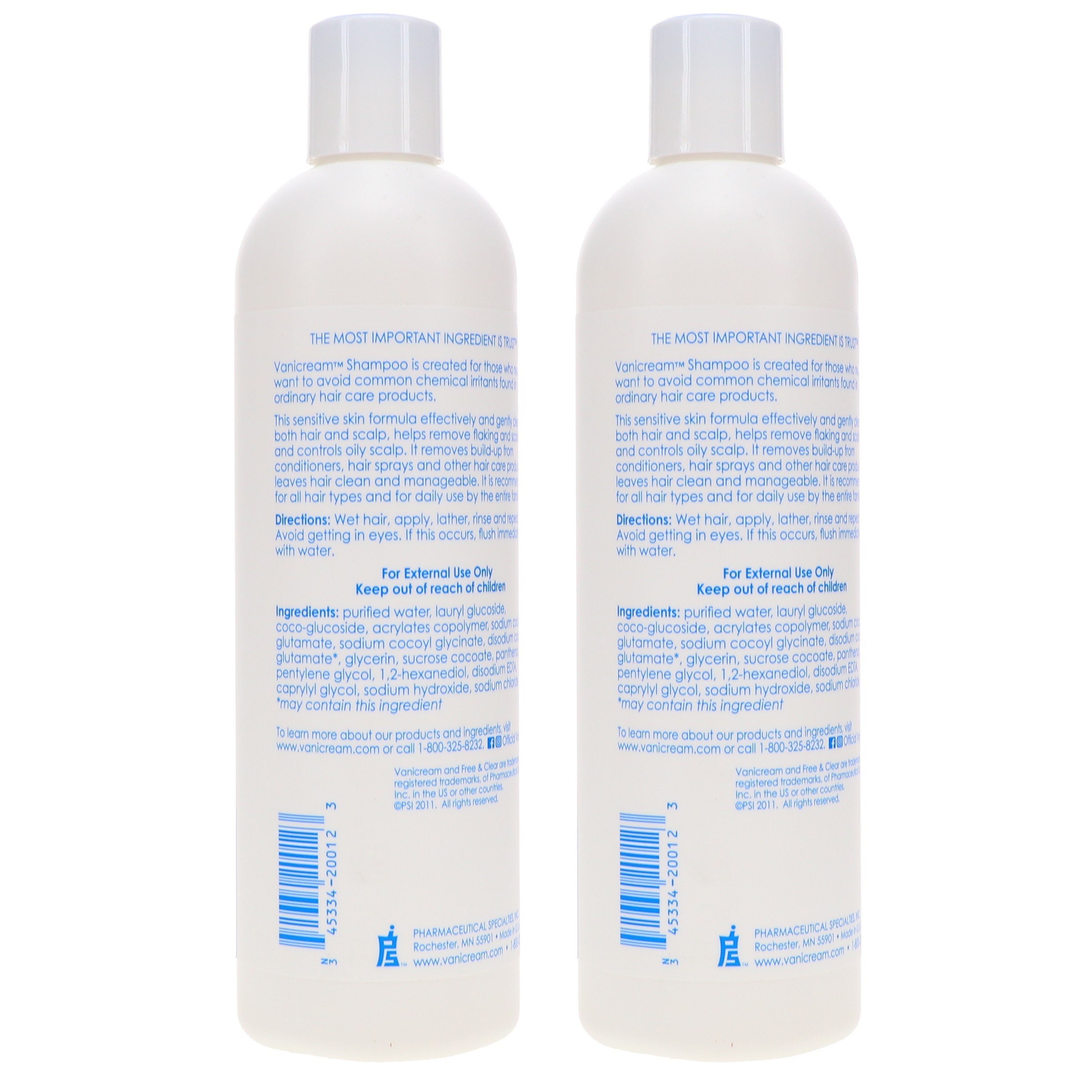 Vanicream Free & Clear Shampoo 12 oz 2 Pack