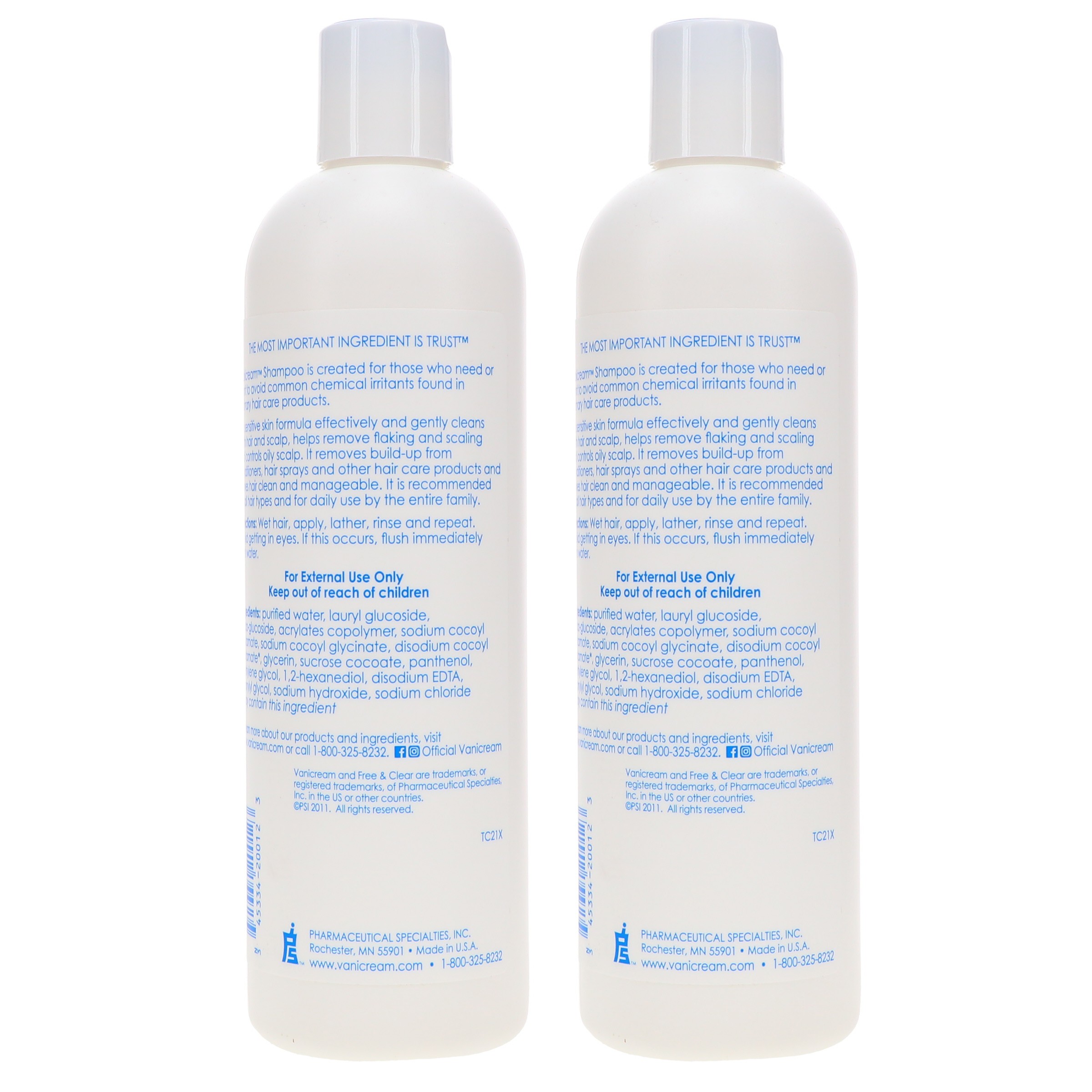 Vanicream Free & Clear Shampoo 12 oz 2 Pack