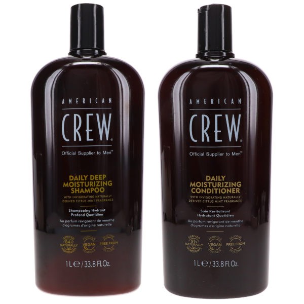 American Crew Daily Deep Moisturizing Shampoo 33.8 oz & Daily Conditioner 33.8 oz Combo Pack