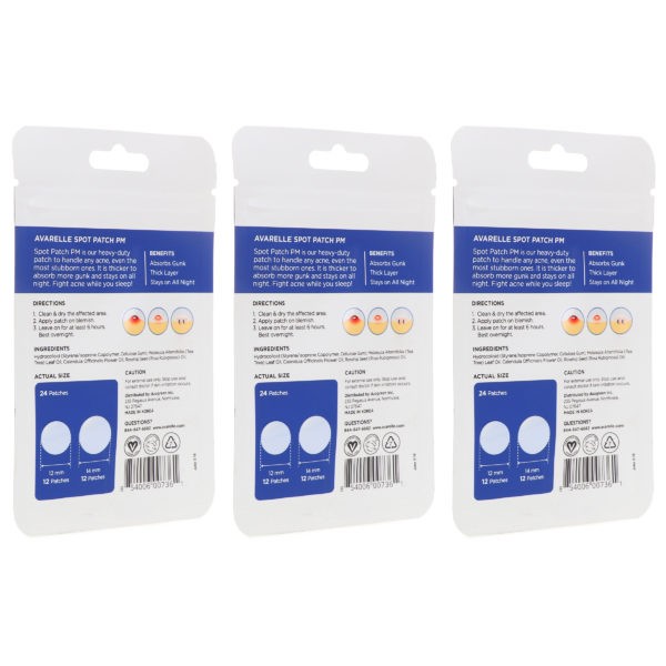 Avarelle Acne Spot Patch PM 24 Round Patches 3 Pack