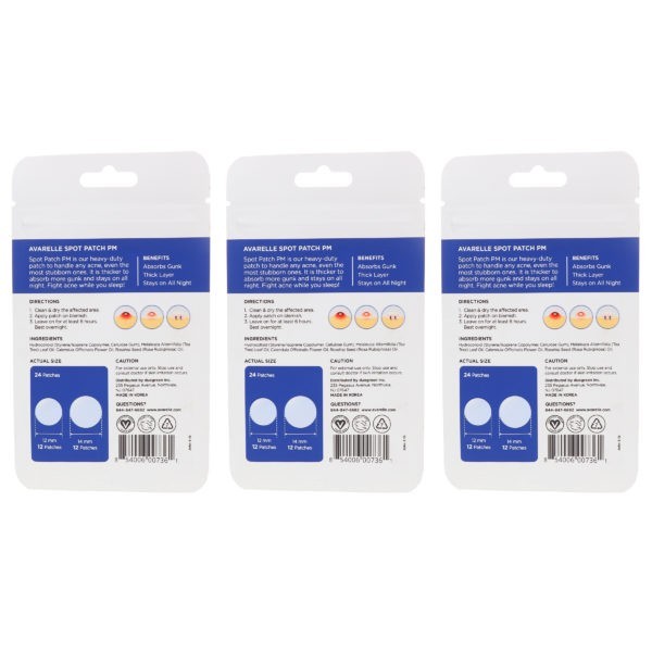 Avarelle Acne Spot Patch PM 24 Round Patches 3 Pack