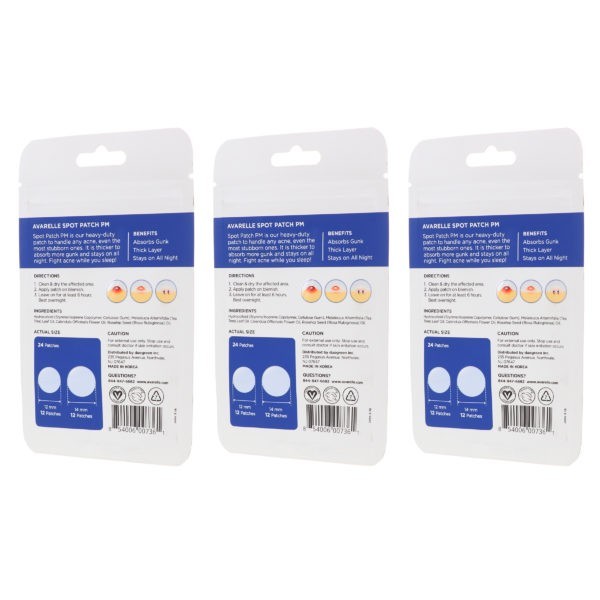 Avarelle Acne Spot Patch PM 24 Round Patches 3 Pack