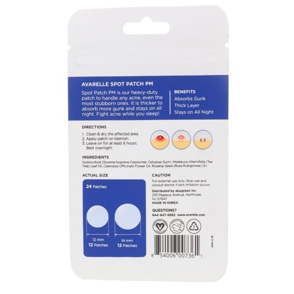 Avarelle Acne Spot Patch PM 24 Round Patches