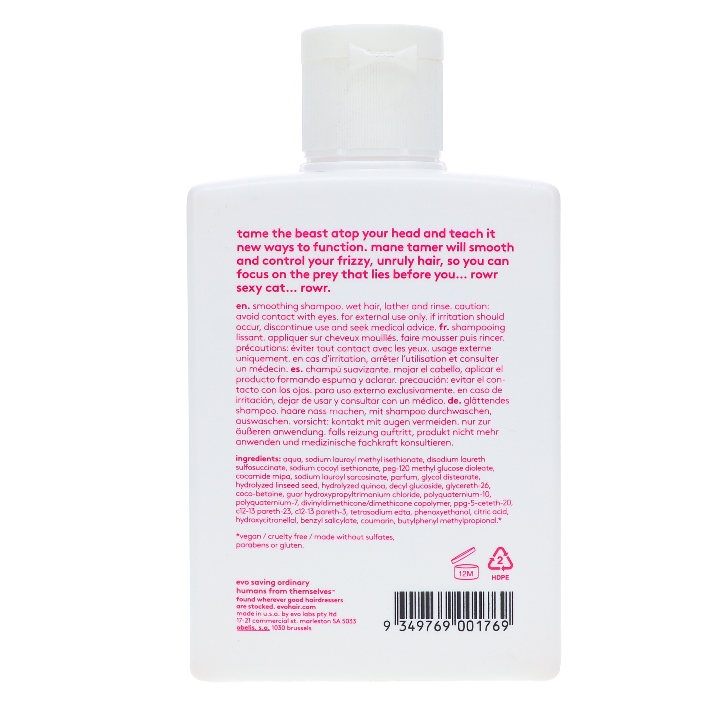 EVO Mane Tamer Smoothing Shampoo 10.14 oz